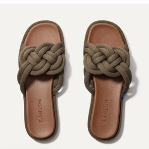 Rothy's Green Sandals with Braided Design